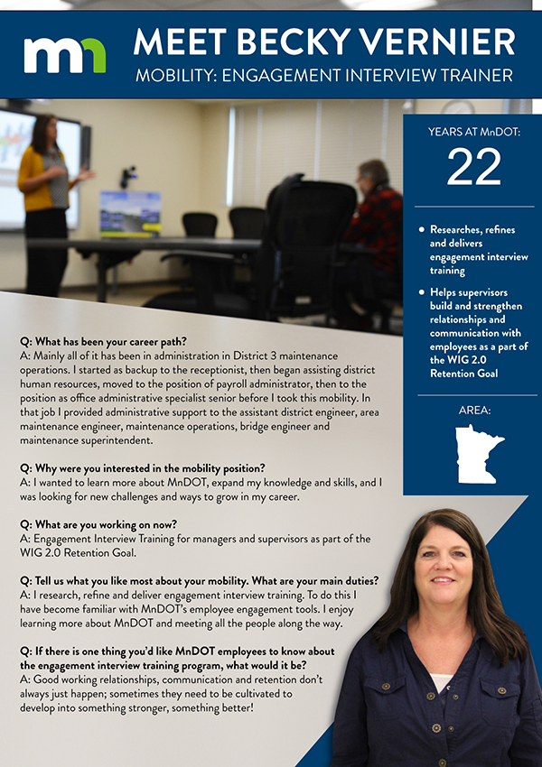 Q & A with Becky Vernier who is on a mobility assignment as an engagement interview trainer.